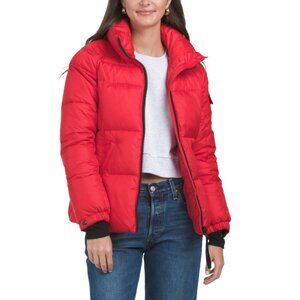 S13 Red Shine Hooded Puffer Coat